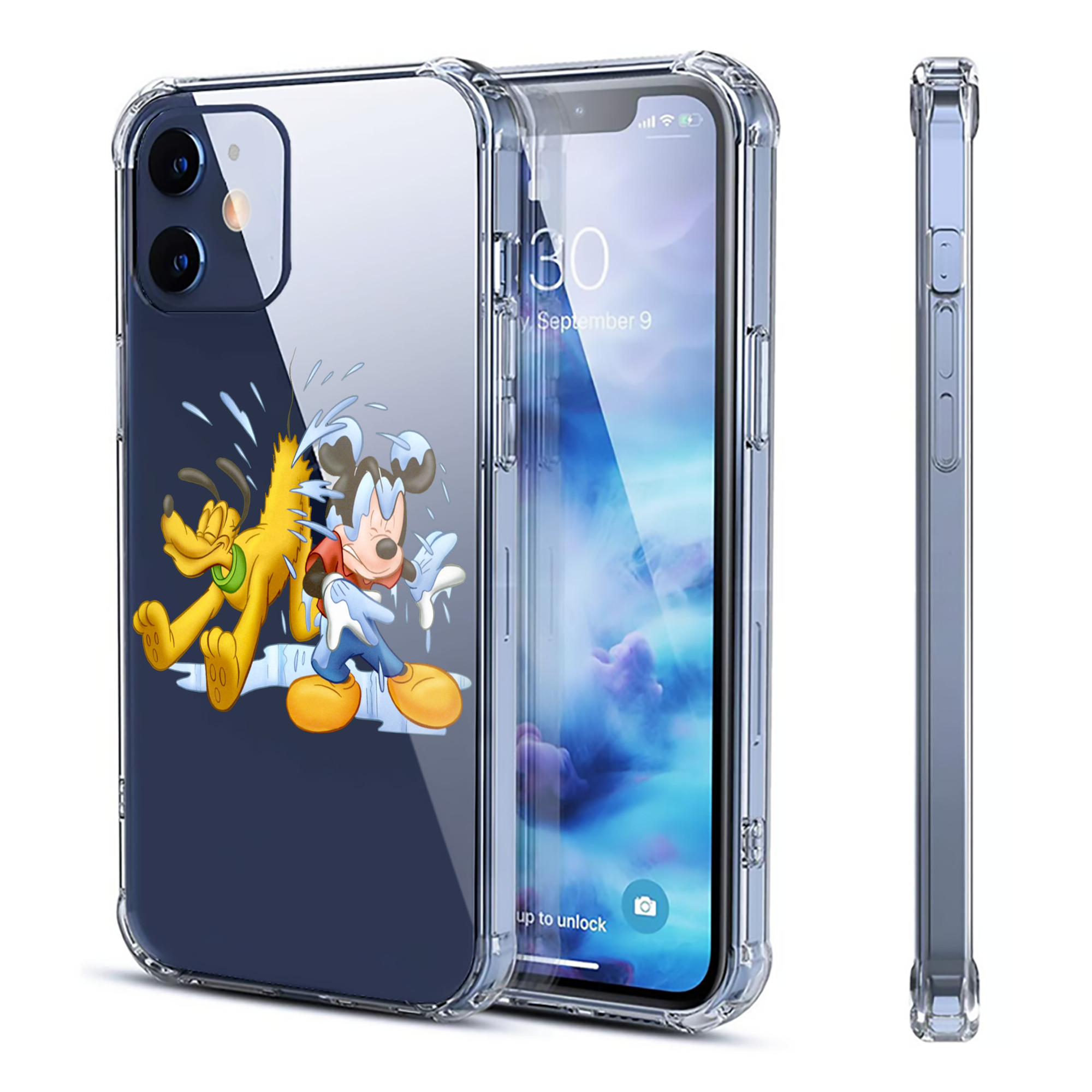 （画像用） ミッキーマウス Mickey Mouse 【iPhone 12シリーズ対応】透明スマホケース（クリアソフトケース）